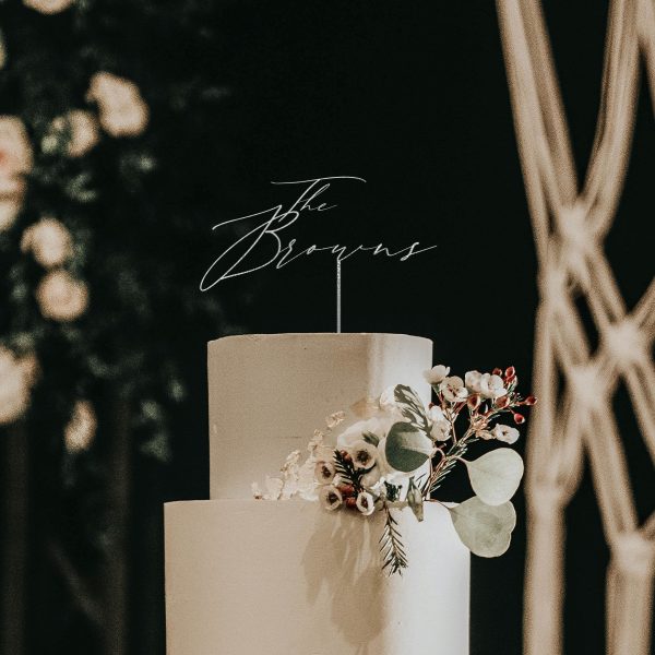 Script Wedding Cake Topper, Personalized Cake Toppers