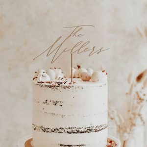 Script Wedding Cake Topper, Personalized Cake Toppers