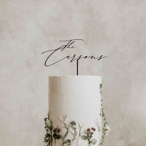 Script Wedding Cake Topper, Personalized Cake Toppers