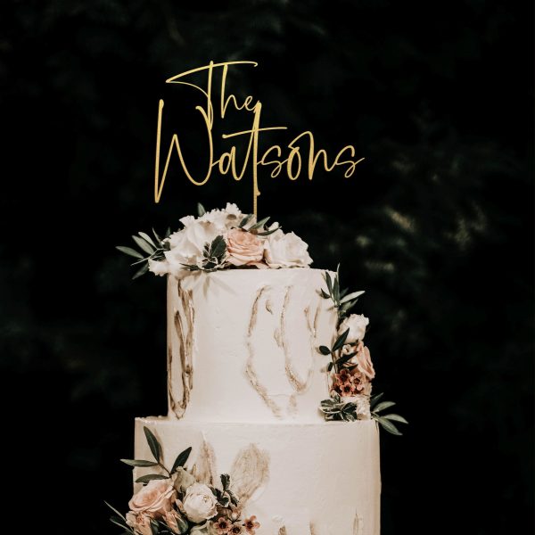 Handwritten Cake Topper for Wedding, Personalized Cake Topper