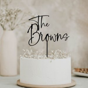 Handwritten Cake Topper for Wedding, Personalized Cake Topper