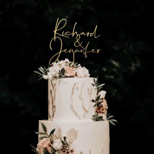 Custom Names Cake Topper, Personalized Wedding Cake Topper