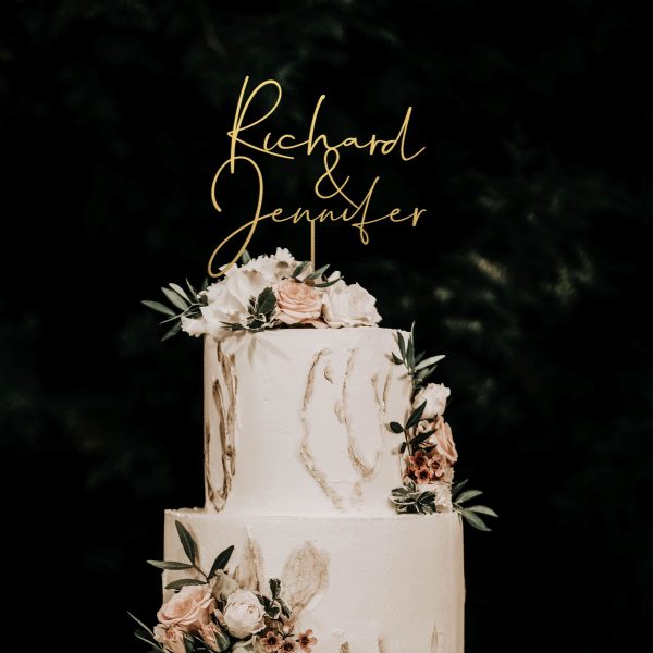 Custom Names Cake Topper, Personalized Wedding Cake Topper