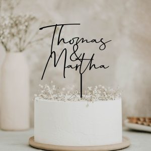Custom Names Cake Topper, Personalized Wedding Cake Topper