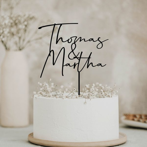 Custom Names Cake Topper, Personalized Wedding Cake Topper