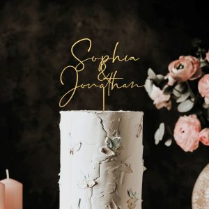 Custom Names Cake Topper, Personalized Wedding Cake Topper