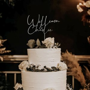 Custom Names Cake Topper, Personalized Wedding Cake Topper