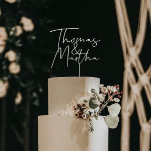 Custom Names Cake Topper, Personalized Wedding Cake Topper