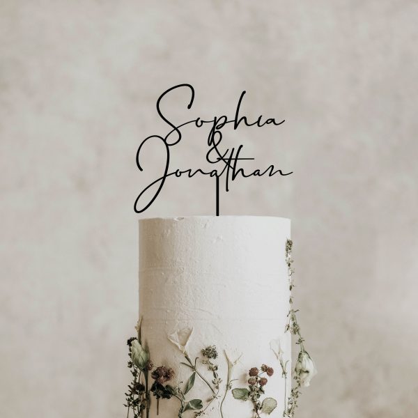 Custom Names Cake Topper, Personalized Wedding Cake Topper