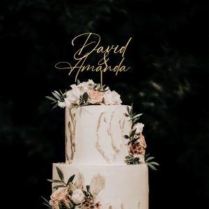 Modern Wedding Cake Topper, Two Names Cake Topper, Personalized Cake Topper for Wedding