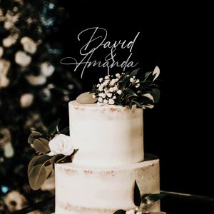 Modern Wedding Cake Topper, Two Names Cake Topper, Personalized Cake Topper for Wedding