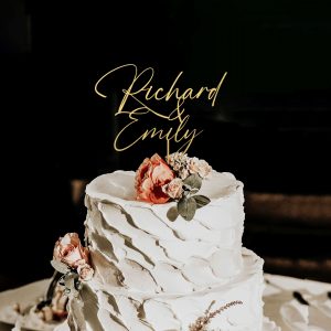 Modern Wedding Cake Topper, Two Names Cake Topper, Personalized Cake Topper for Wedding