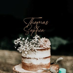 Modern Wedding Cake Topper, Two Names Cake Topper, Personalized Cake Topper for Wedding