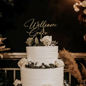 Modern Wedding Cake Topper, Two Names Cake Topper, Personalized Cake Topper for Wedding