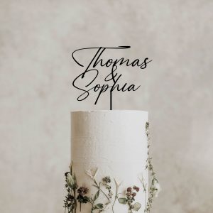 Modern Wedding Cake Topper, Two Names Cake Topper, Personalized Cake Topper for Wedding