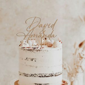 Modern Wedding Cake Topper, Two Names Cake Topper, Personalized Cake Topper for Wedding