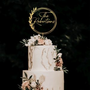 Greenery Wedding Cake Topper, Wreath Cake Topper