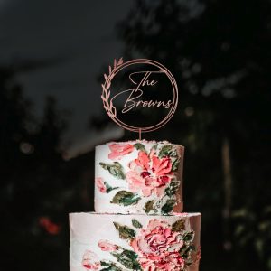 Greenery Wedding Cake Topper, Wreath Cake Topper