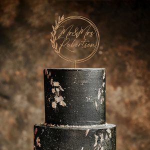 Greenery Wedding Cake Topper, Wreath Cake Topper