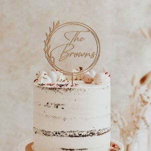 Greenery Wedding Cake Topper, Wreath Cake Topper