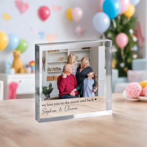 Photo Block Grandparents Gift, Personalized Photo Acrylic Block