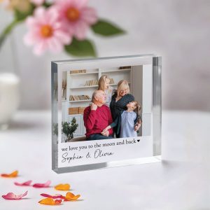 Photo Block Grandparents Gift, Personalized Photo Acrylic Block