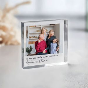 Photo Block Grandparents Gift, Personalized Photo Acrylic Block