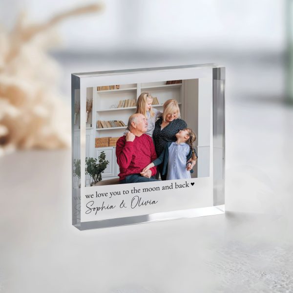 Photo Block Grandparents Gift, Personalized Photo Acrylic Block