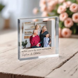 Photo Block Grandparents Gift, Personalized Photo Acrylic Block