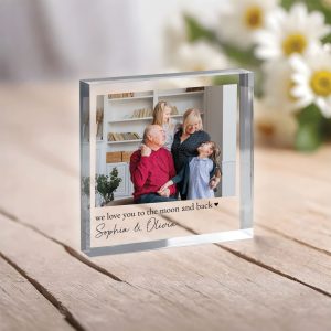 Photo Block Grandparents Gift, Personalized Photo Acrylic Block