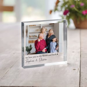 Photo Block Grandparents Gift, Personalized Photo Acrylic Block