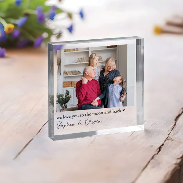 Photo Block Grandparents Gift, Personalized Photo Acrylic Block