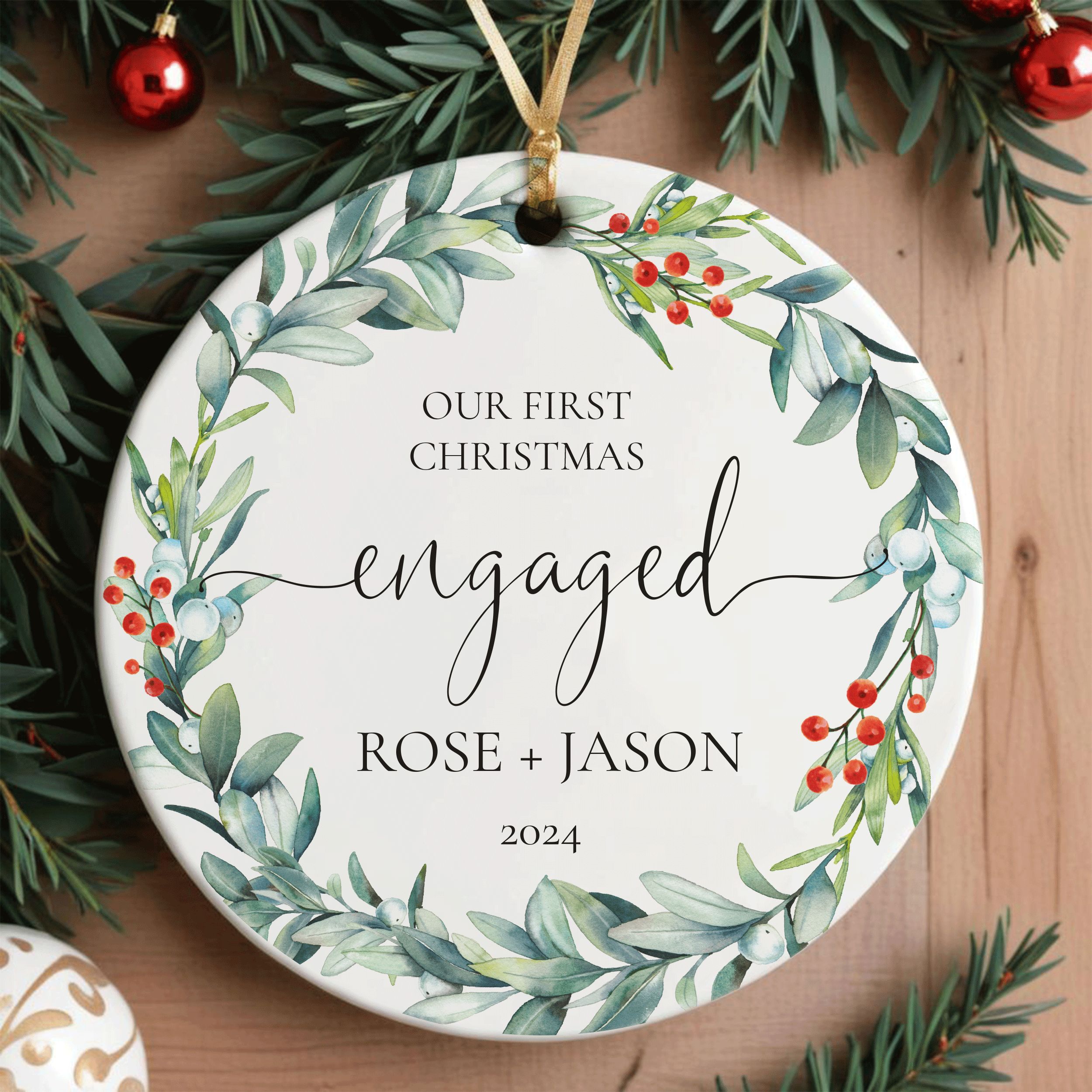 Оur-First-Christmas-Engaged_0000_Group-1 First Christmas Engaged Ornament, Engagement Ornament