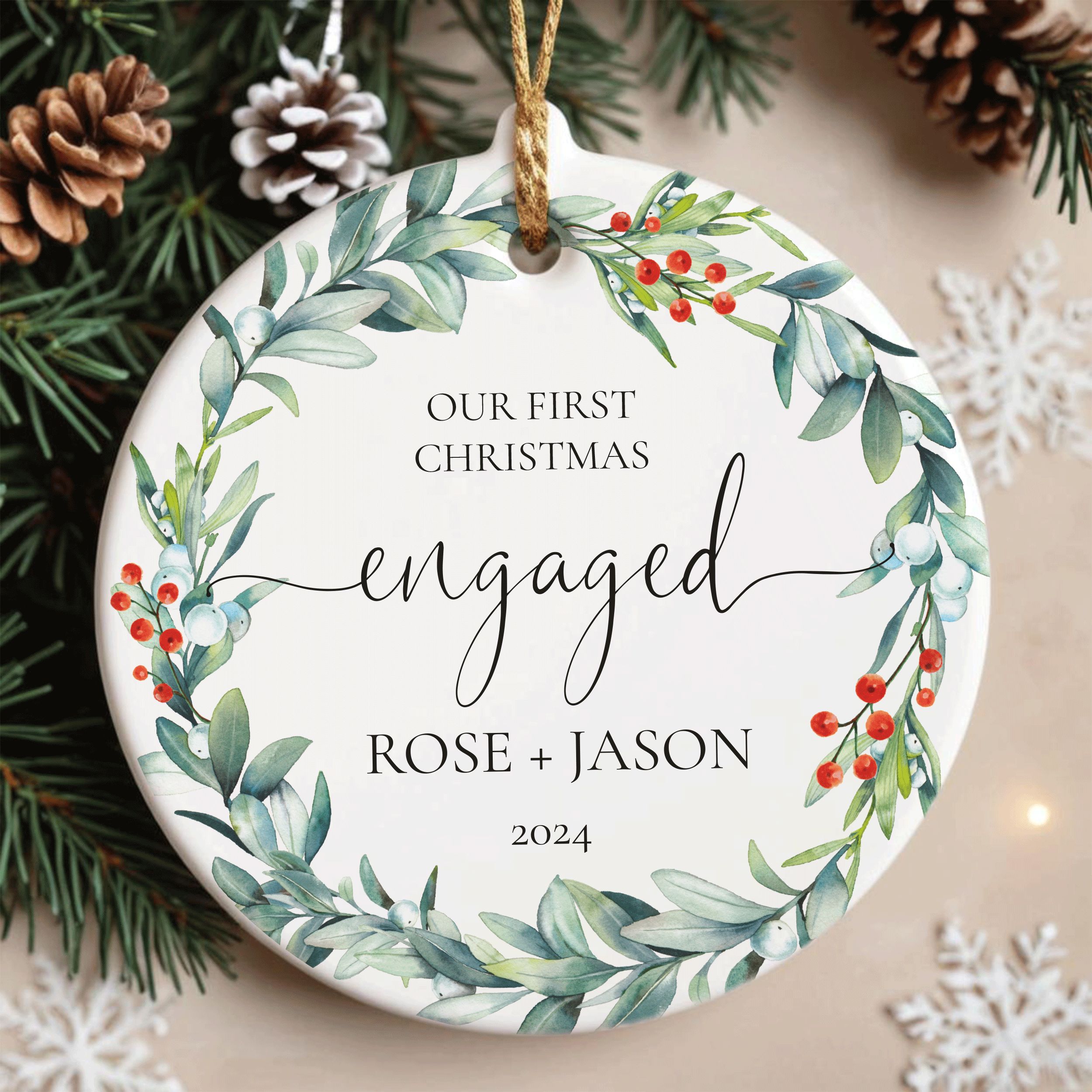 Оur-First-Christmas-Engaged_0001_Group-2 First Christmas Engaged Ornament, Engagement Ornament