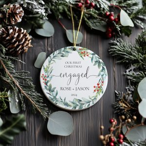 First Christmas Engaged Ornament, Engagement Ornament