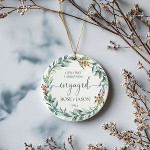 First Christmas Engaged Ornament, Engagement Ornament