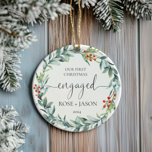 First Christmas Engaged Ornament, Engagement Ornament