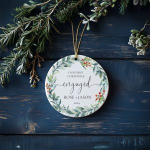First Christmas Engaged Ornament, Engagement Ornament