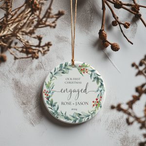 First Christmas Engaged Ornament, Engagement Ornament